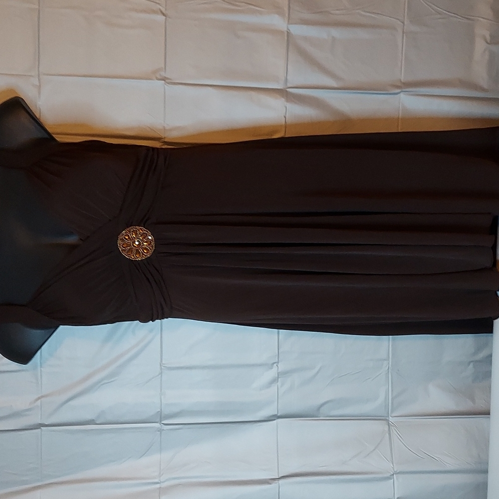 Enfocus Petite Sleeveless Brown Dress